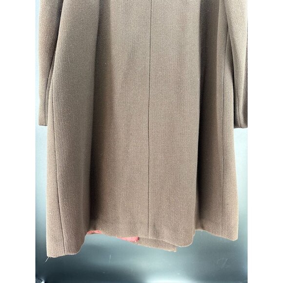 Vintage Wool Brown Double Breasted Coat Thick Jacket Size M/L - Picture 5 of 8
